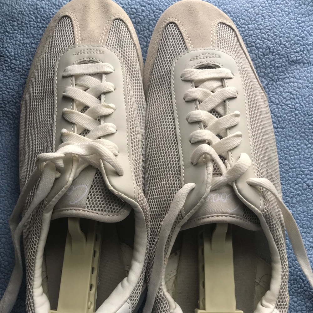 Cream mesh coach sneakers